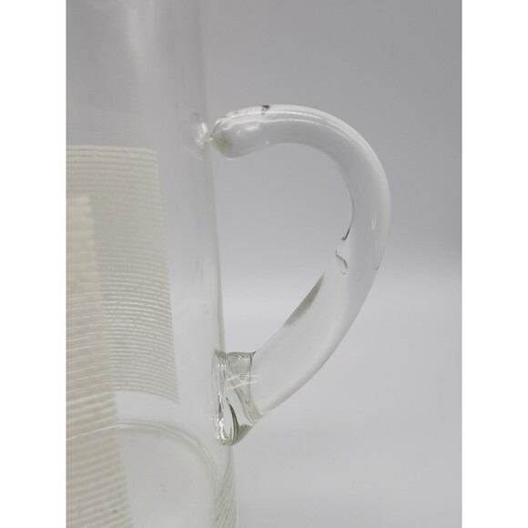 Culver Cocktail Pitcher White Raised Horizontal Stripes Signed MCM Vintage - Picture 12 of 12